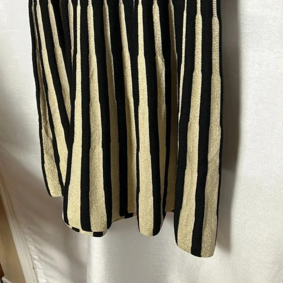 Vtg BCX  sweater dress women SM P. fit& flare,striped metallic,pleats,80s vibe - Picture 8 of 10